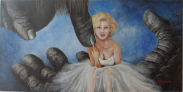 Painting titled "King Kong & Marilyn" by Marc Haumont, Original Artwork, Oil