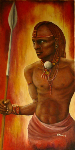 Peinture intitulée "Massai" par Marc Haumont, Œuvre d'art originale, Huile