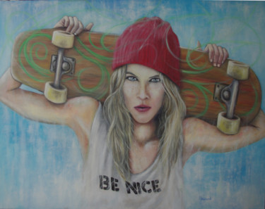 Painting titled "Be Nice !" by Marc Haumont, Original Artwork, Oil