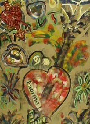 Painting titled "Le coeur" by Marc Ivart, Original Artwork