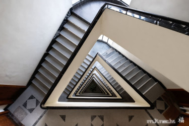Photography titled "escalier triangulai…" by Marc Knecht Photographe, Original Artwork, Non Manipulated Photography