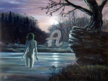 Картина под названием "Onction nocturne de…" - Marc Lallemand (Markkus), Подлинное произведение искусства, Масло