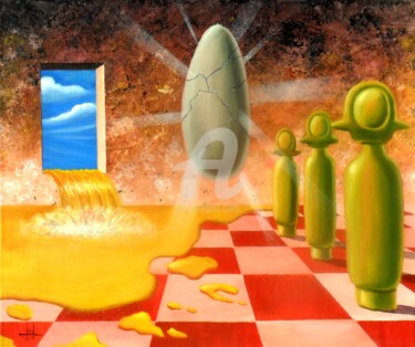 Картина под названием "Omega Genesis" - Marc Lallemand (Markkus), Подлинное произведение искусства, Акрил Установлен на Дере…