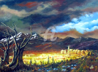 Peinture intitulée "Aprés l'orage" par Marc Lallemand (Markkus), Œuvre d'art originale, Acrylique