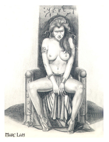 Disegno intitolato "the-witch.jpg" da Marc Lambrette/Marc, Opera d'arte originale