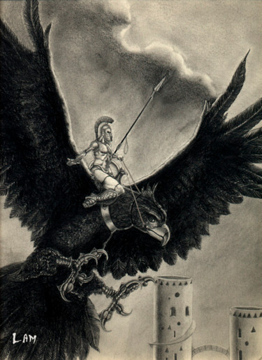 Disegno intitolato "sky-rider.jpg" da Marc Lambrette/Marc, Opera d'arte originale