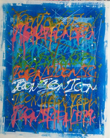 Картина под названием "Icon" - Marc Langenstrass, Подлинное произведение искусства, Акрил Установлен на Деревянная рама для…