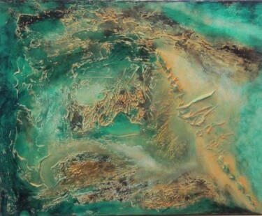 Peinture intitulée "Les rives du Verdon" par Marc Lasserre, Œuvre d'art originale, Huile