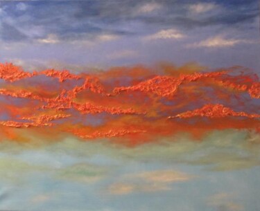 Peinture intitulée "Chemin de ciel" par Marc Lasserre, Œuvre d'art originale, Huile