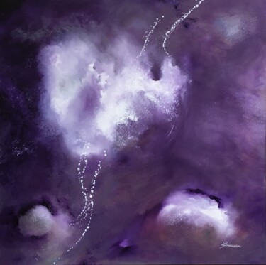 Peinture intitulée "Coeur d'orage" par Marc Lasserre, Œuvre d'art originale, Huile
