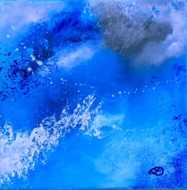Peinture intitulée "nuage-aquatique-20x…" par Marc Lasserre, Œuvre d'art originale, Huile