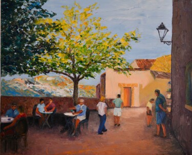 Painting titled "souvenir des baux d…" by Marc Lejeune, Original Artwork, Oil