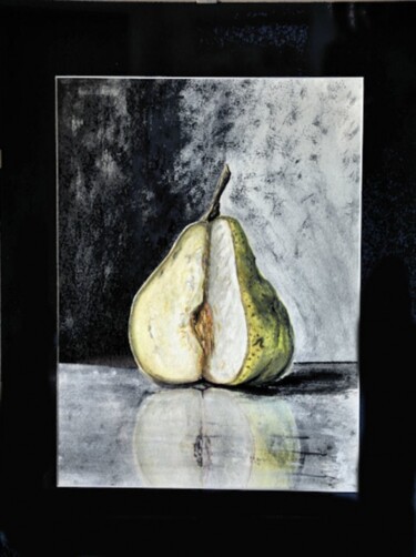 Painting titled "la poire coupé" by Marc Lejeune, Original Artwork, Other