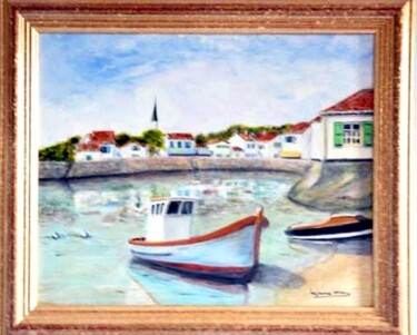 Painting titled "ile de ré, port d'a…" by Marc Lejeune, Original Artwork
