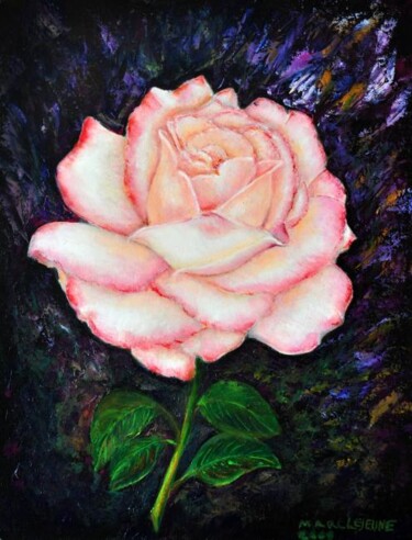 Pintura titulada "rose de californie" por Marc Lejeune, Obra de arte original, Oleo