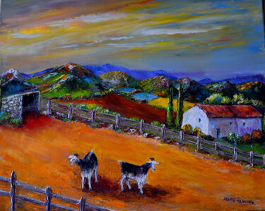 Painting titled "la ferme provencal" by Marc Lejeune, Original Artwork