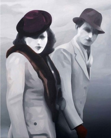 Painting titled "Le couple" by Marc Palluy, Original Artwork, Acrylic