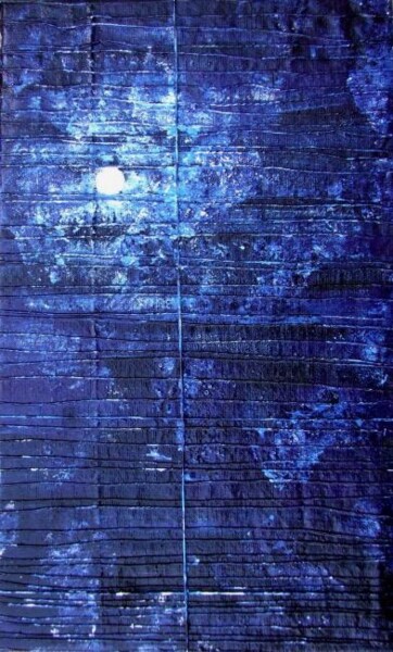 Malerei mit dem Titel "Le jean de la lune" von Marc Paluch, Original-Kunstwerk, Öl