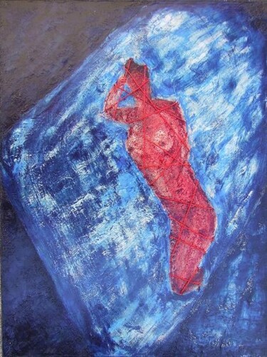 Pittura intitolato "Le jean de la priso…" da Marc Paluch, Opera d'arte originale, Olio