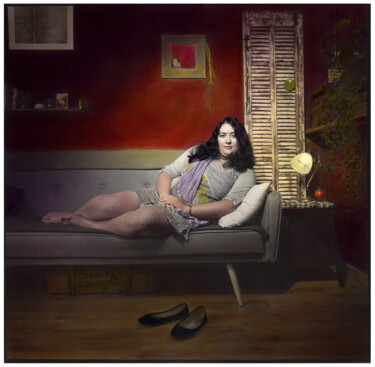 Photography titled "Sophie on the sofa…" by Marc Paraskeva, Original Artwork, Analog photography