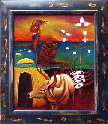 Painting titled "Himba 4" by Marc Sinkiewicz, Original Artwork