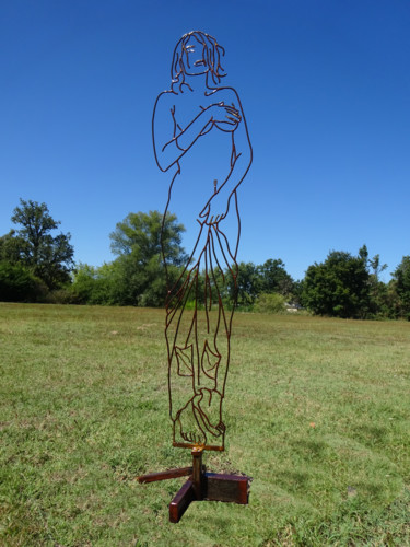 Sculpture titled "Coralie 23h10" by Marc Terrade, Original Artwork, Metals