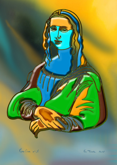 Digitale Kunst getiteld "Mona Lisa N°1" door Marc Terrade, Origineel Kunstwerk, Digitaal Schilderwerk
