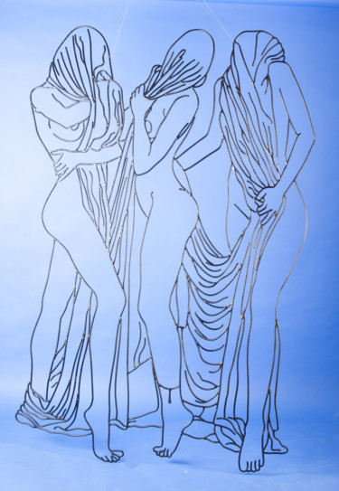 Sculpture intitulée "Les 3 belles" par Marc Terrade, Œuvre d'art originale, Métaux