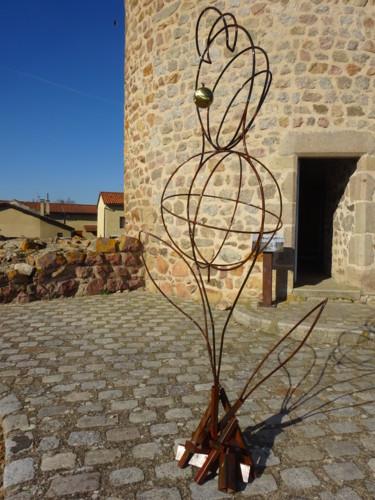 Skulptur mit dem Titel "Gaïa" von Marc Terrade, Original-Kunstwerk, Metalle