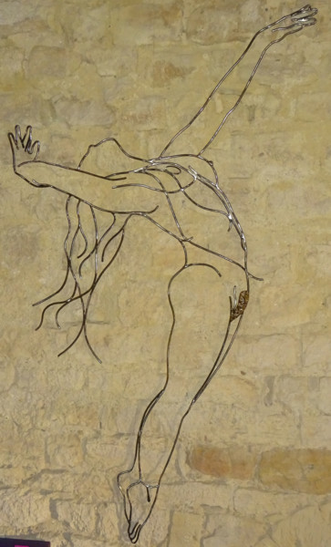 Sculpture intitulée "L'envol de Mitsouko" par Marc Terrade, Œuvre d'art originale, Métaux