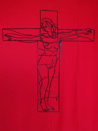 Sculpture intitulée "L'amante religieuse" par Marc Terrade, Œuvre d'art originale, Métaux