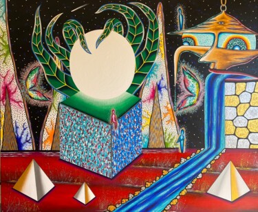 Painting titled "La llum en la foscor" by Marc Urgell Cloquell (La Face), Original Artwork, Acrylic