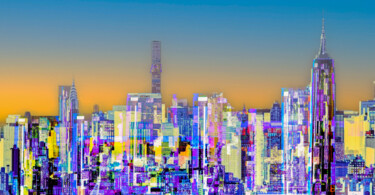 Artes digitais intitulada "City Skyline" por Marc Vandermeer, Obras de arte originais, colagem digital