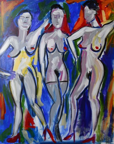 绘画 标题为“Trio d'Eve” 由Marc Vichet, 原创艺术品, 丙烯