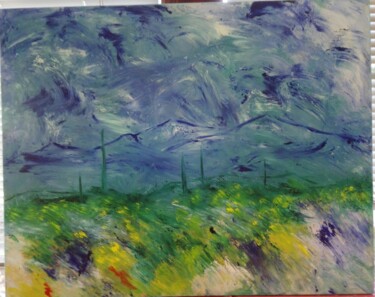 Peinture intitulée "Soir d'orage" par Marc Vincent, Œuvre d'art originale, Huile