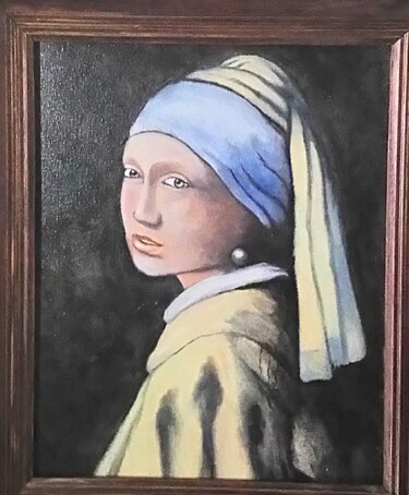 Peinture intitulée "la jeune fille a la…" par Marc Vincent, Œuvre d'art originale, Huile Monté sur Châssis en bois