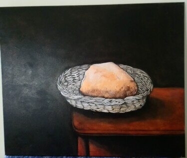 Peinture intitulée "Corbeille de pain" par Marc Vincent, Œuvre d'art originale, Huile