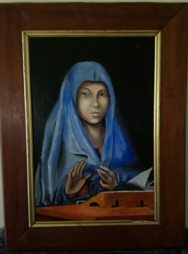 Pintura intitulada "La Vierge de l'anno…" por Marc Vincent, Obras de arte originais, Óleo