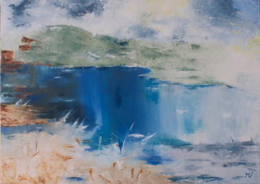 Peinture intitulée "un étang quelque pa…" par Marc Vuillermoz, Œuvre d'art originale