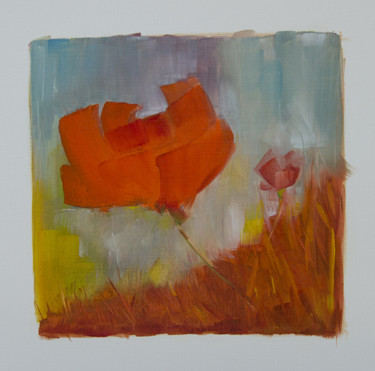 Peinture intitulée "Fleur rouge" par Vuillermoz Marc, Œuvre d'art originale