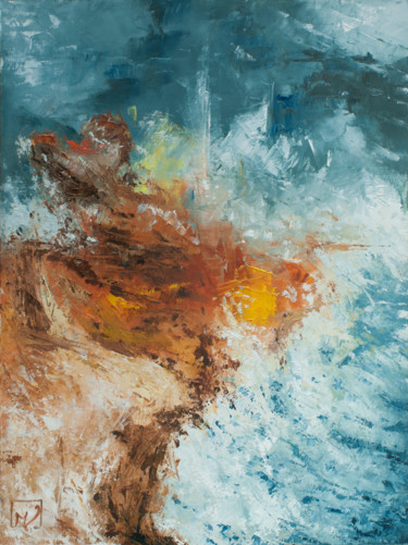 Painting titled "Etude tempête destr…" by Marc Vuillermoz, Original Artwork, Oil