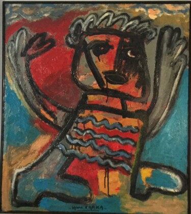 Malerei mit dem Titel "Le roi déchu" von Marc Zarka, Original-Kunstwerk, Öl