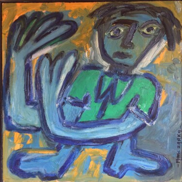 Painting titled "La Chemise Verte" by Marc Zarka, Original Artwork, Oil