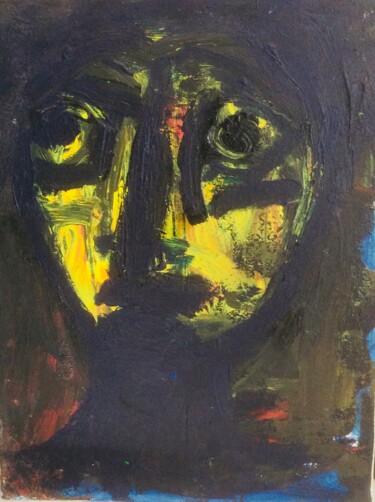 Malerei mit dem Titel ""L'homme sombre"" von Marc Zarka, Original-Kunstwerk, Öl