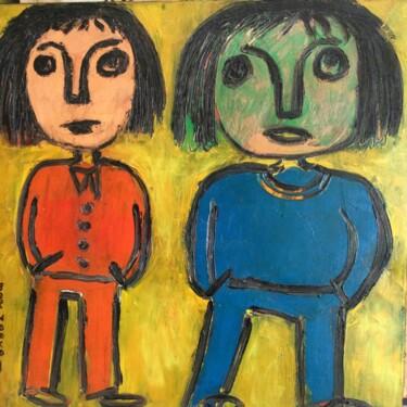 Peinture intitulée ""Les deux copines"" par Marc Zarka, Œuvre d'art originale, Huile