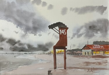 Peinture intitulée "Posto 145 - Tramand…" par Marçal Francisco Bacchin Fernandes, Œuvre d'art originale, Aquarelle