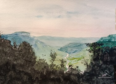 Painting titled "Monte Malakoff" by Marçal Francisco Bacchin Fernandes, Original Artwork, Watercolor