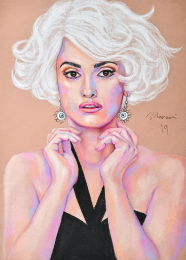 Drawing titled "Penelope" by Marcani, Original Artwork, Pastel