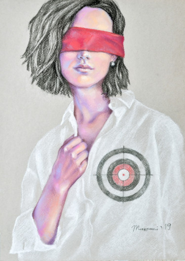 Dessin intitulée "Target" par Marcani, Œuvre d'art originale, Pastel