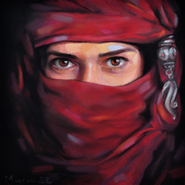 Desenho intitulada "Desert Rose" por Marcani, Obras de arte originais, Pastel
